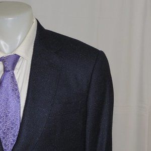 Lutwyche Bespoke MTO Blue Speckled Flannel Two Button Sport Coat 42.5 $8300